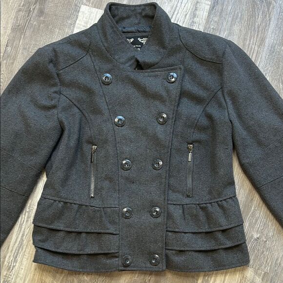 Yoki | large | dark gray | Peacoat Double-Breasted Jacket | like new | 1597-1690 - Picture 3 of 9